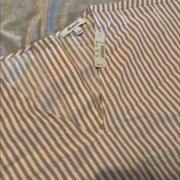 Madewell Striped V-Neck Button Back Dress NWT $98 Size Small - Picture 4 of 5